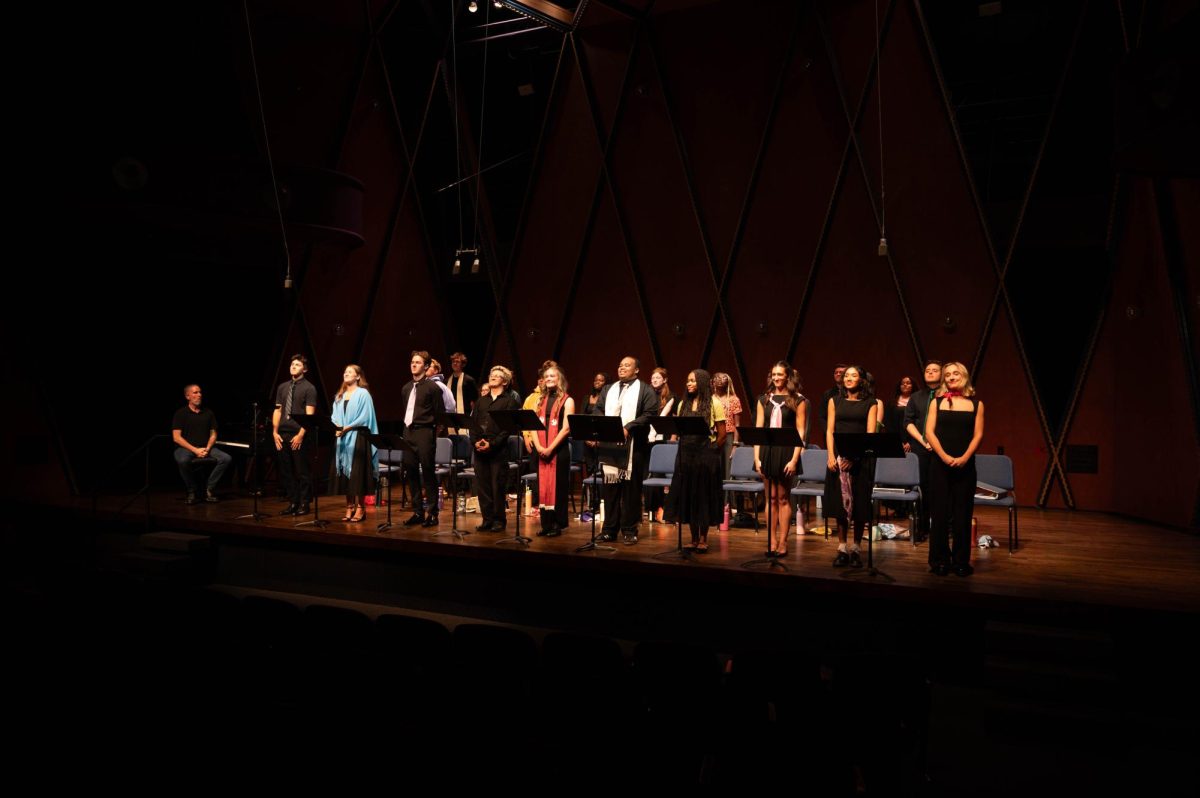 The cast of Hail Mary at Theatre TCU. (Sydney Vance/Student Photographer)