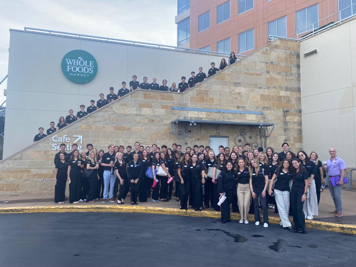 TCU Neeley Leadership Program students at Whole Foods Market headquarters in Austin. (Devon Swaney/Staff Writer)