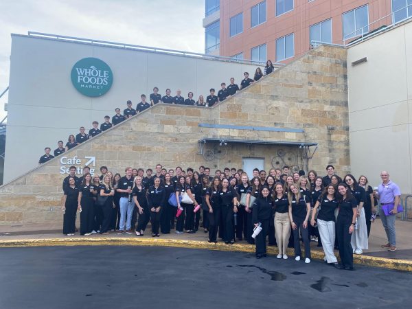 TCU Neeley Leadership Program students at Whole Foods Market headquarters in Austin. (Devon Swaney/Staff Writer)