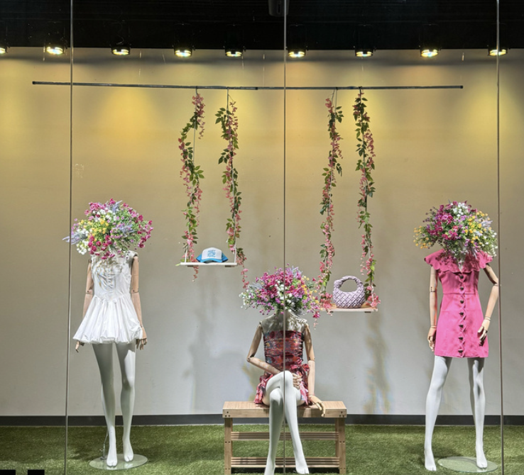 TCU’s Fine Arts Building showcase window (Courtesy of TCU Fashion Merchandising)
