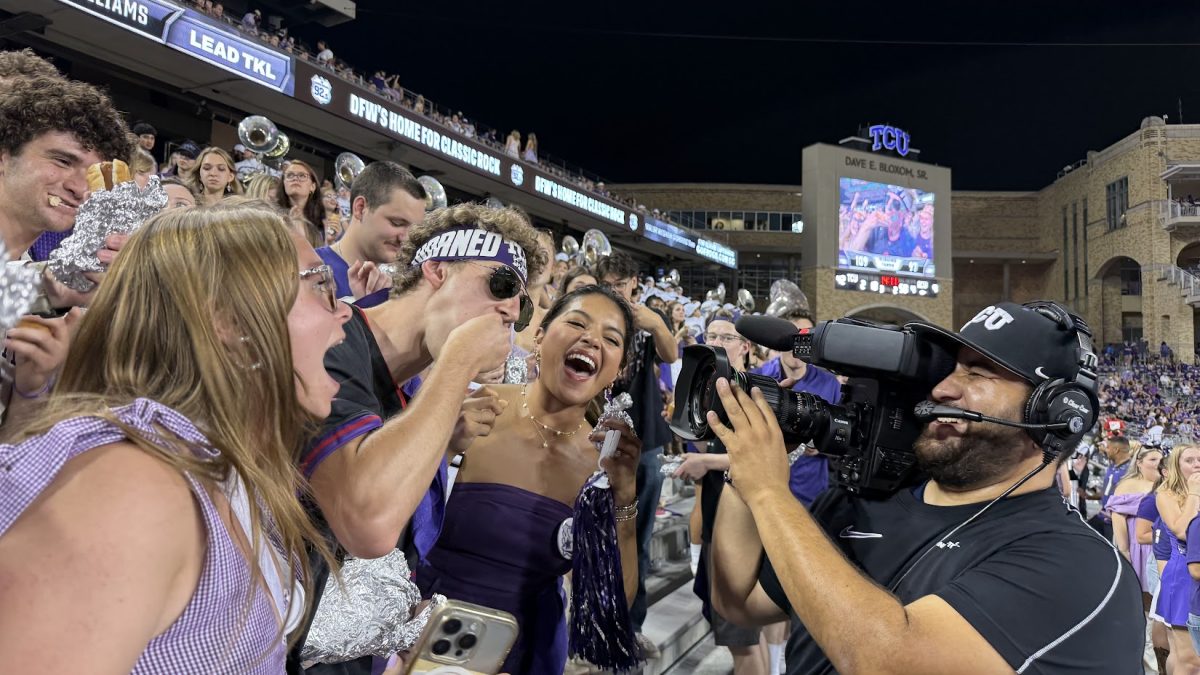 Students enjoy free hot dogs as TCU defeats ACU 42-21. (Katelyn Purdom/Staff Writer)