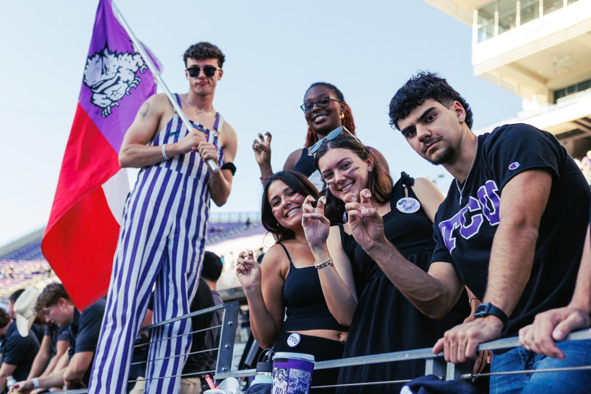 TCU fans cheer on the football team at Amon G. Carter Stadium in Fort Worth, Texas, Oct. 4, 2025. The TCU Horned Frogs beat the Colorado Buffaloes 35-21.  (TCU360/Tyler Chan)