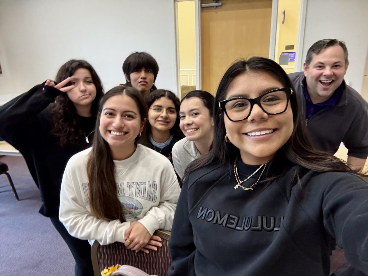 Jacque Balderas, second to the right, posses with some of her fellow ALP peers and Philip Dodd, far right, during an ALP session on Nov. 4, 2024 (Photo courtesy of Jaque Balderas) 
