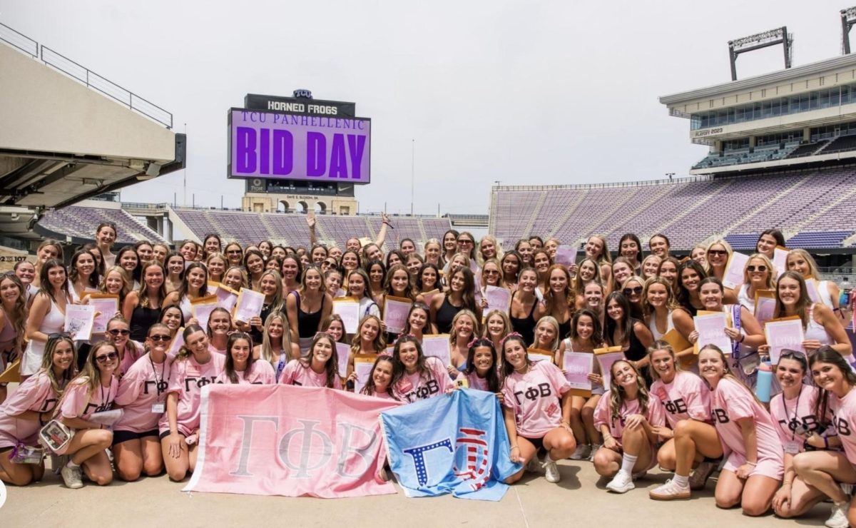 Bid Day 2025 for Gamma Phi Beta. (Photo courtesy of TCU Gamma Phi Beta sorority)