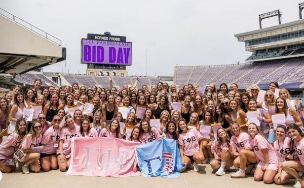 Bid Day 2025 for Gamma Phi Beta. (Photo courtesy of TCU Gamma Phi Beta sorority)