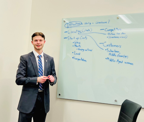 Before founding SCNO, Gregory hones his consulting skills through "Cookies and Cases", a program facilitated by the Professional Development Center. (Photo courtesy of Maureen Kenney)