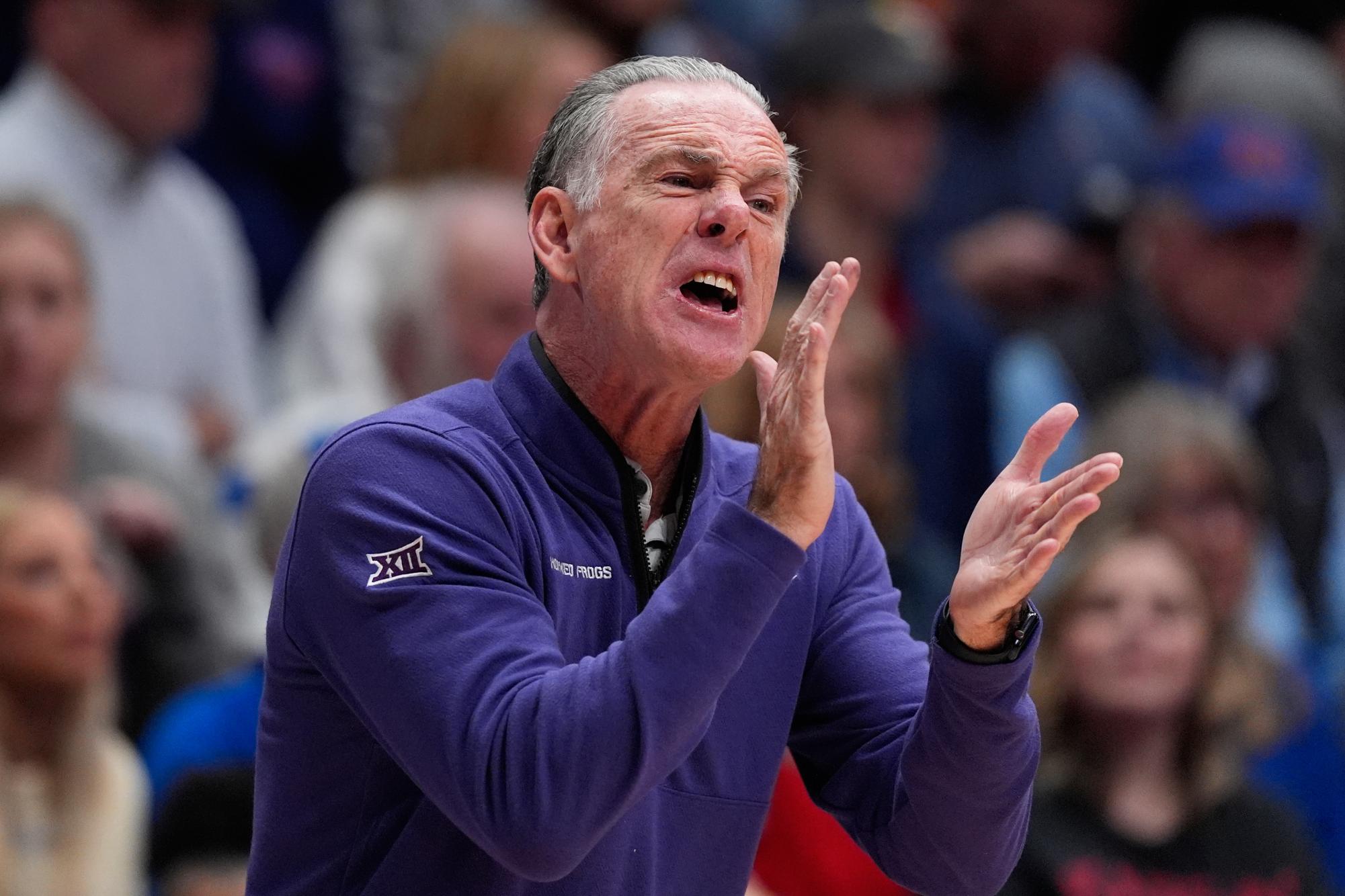 TCU men's basketball falls apart late in Lawrence