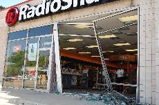 Area RadioShack front shattered by car