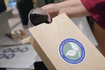 Dining Services to recycle used coffee grounds