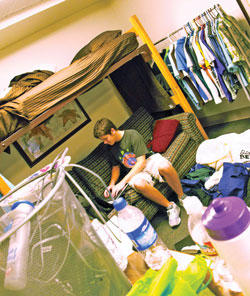 Displaced freshmen inhabit study rooms