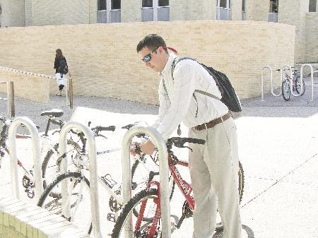 Installation of bike racks hindered by limited space, construction