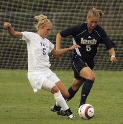 Womens Soccer: Lady Frogs downed by number one Notre Dame